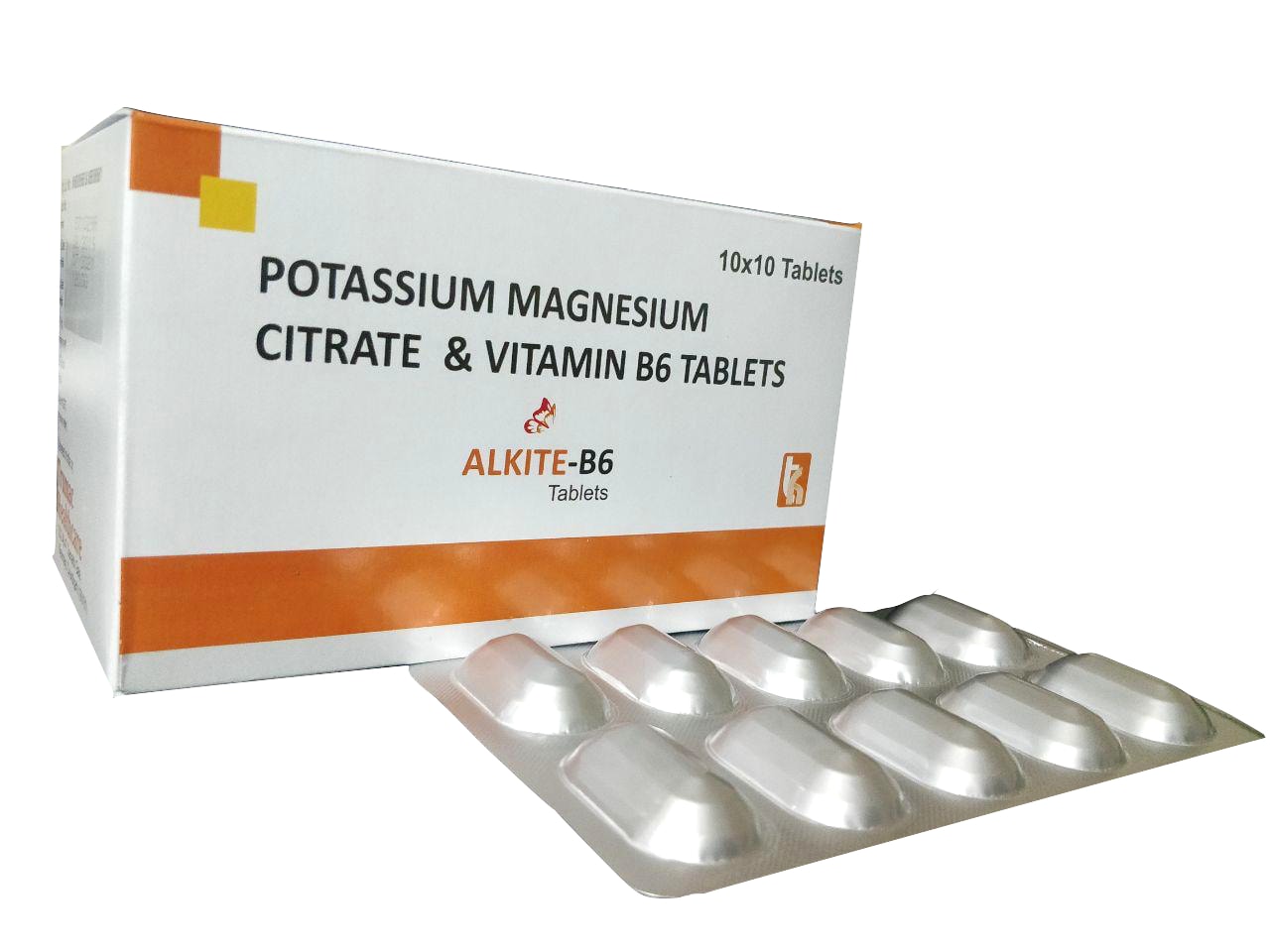 Alkite-B6 Tablet — Potassium Magnesium Citrate 978 mg + Magnesium Citrate 263.10 mg + Vitamin B6 15 mg from Trumac Healthcare PCD Pharma Franchise India