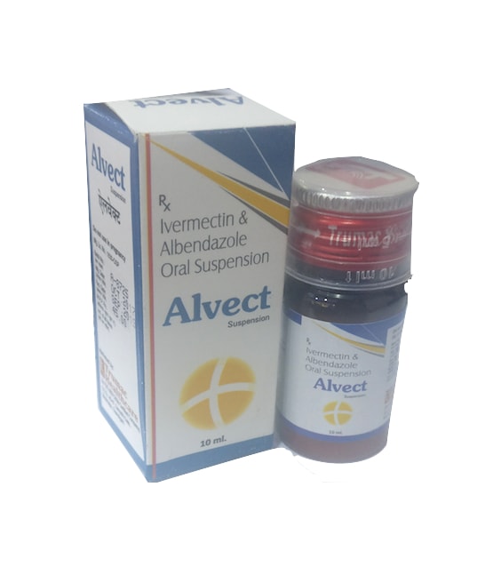 Alvect Suspension — Albendazole 200 mg + Ivermectin 1.5 mg / 10 ml from Trumac Healthcare PCD Pharma Franchise India