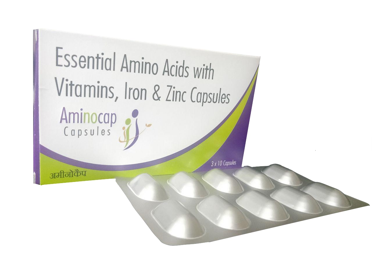 Aminocap Tablet — L-Isoleucine, L-Leucine, L-Valine, L-Lysine HCl, L-Methionine, L-Threonine, L-Phenylalanine, L-Tryptophan, L-Proline, L-Glutamine, L-Arginine + Biotin + Pyridoxine + Folic Acid + Mecobalamin + Carbonyl Iron + Zinc from Trumac Healthcare PCD Pharma Franchise India