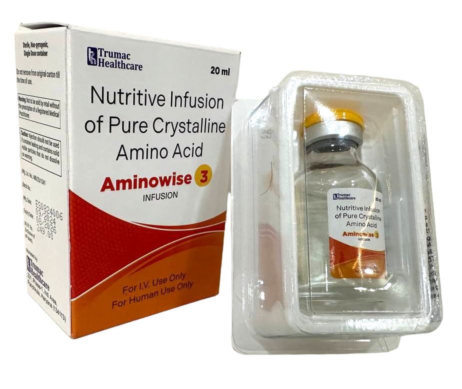 Aminowise-3 IV Infusion (20 ml) — Essential Amino Acid Infusion (Same composition as Astymin-3) from Trumac Healthcare PCD Pharma Franchise India