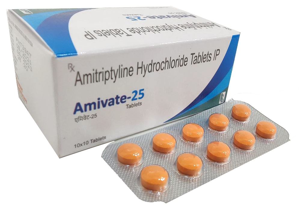 Amivate-25 Tablet — Amitriptyline 25 mg from Trumac Healthcare PCD Pharma Franchise India