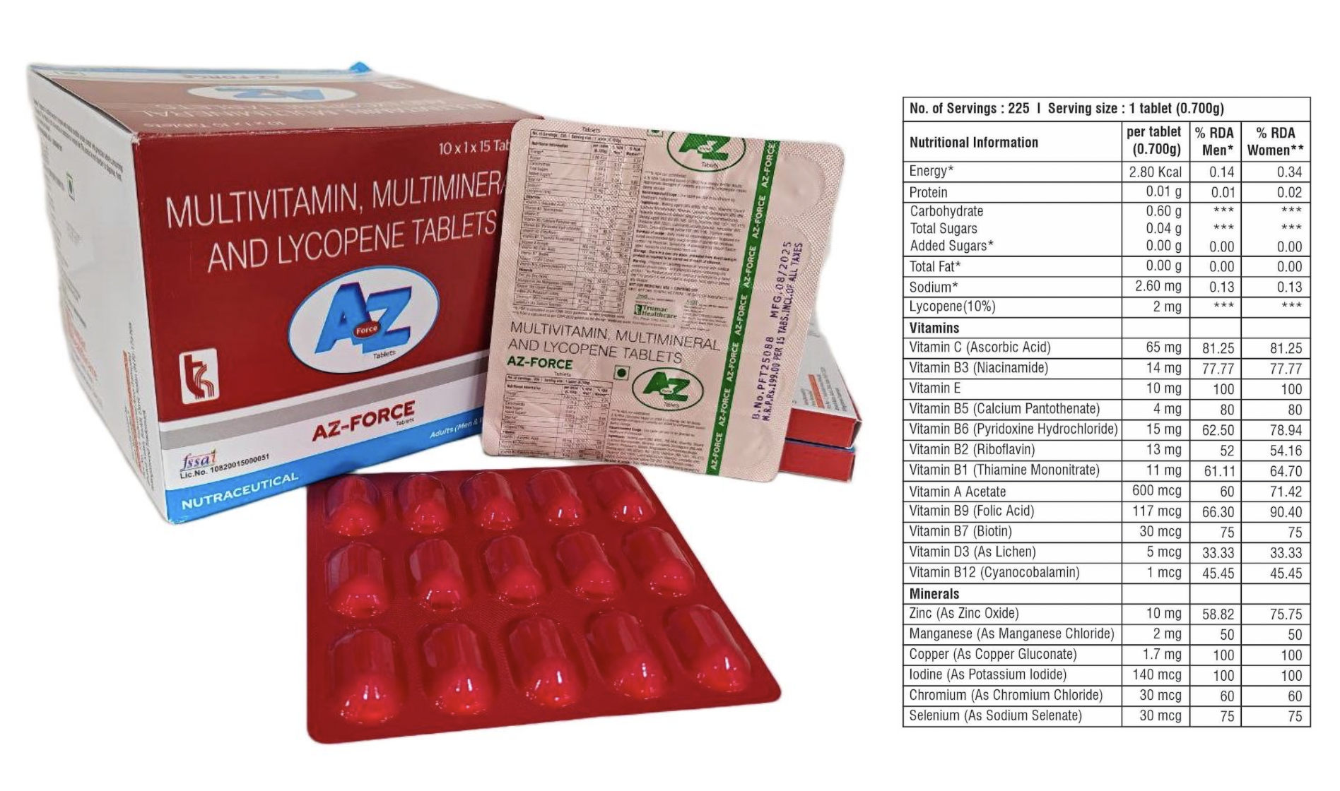 Multivitamin, Multimineral & Lycopene Tablets Tablet — manufactured by Trumac Healthcare