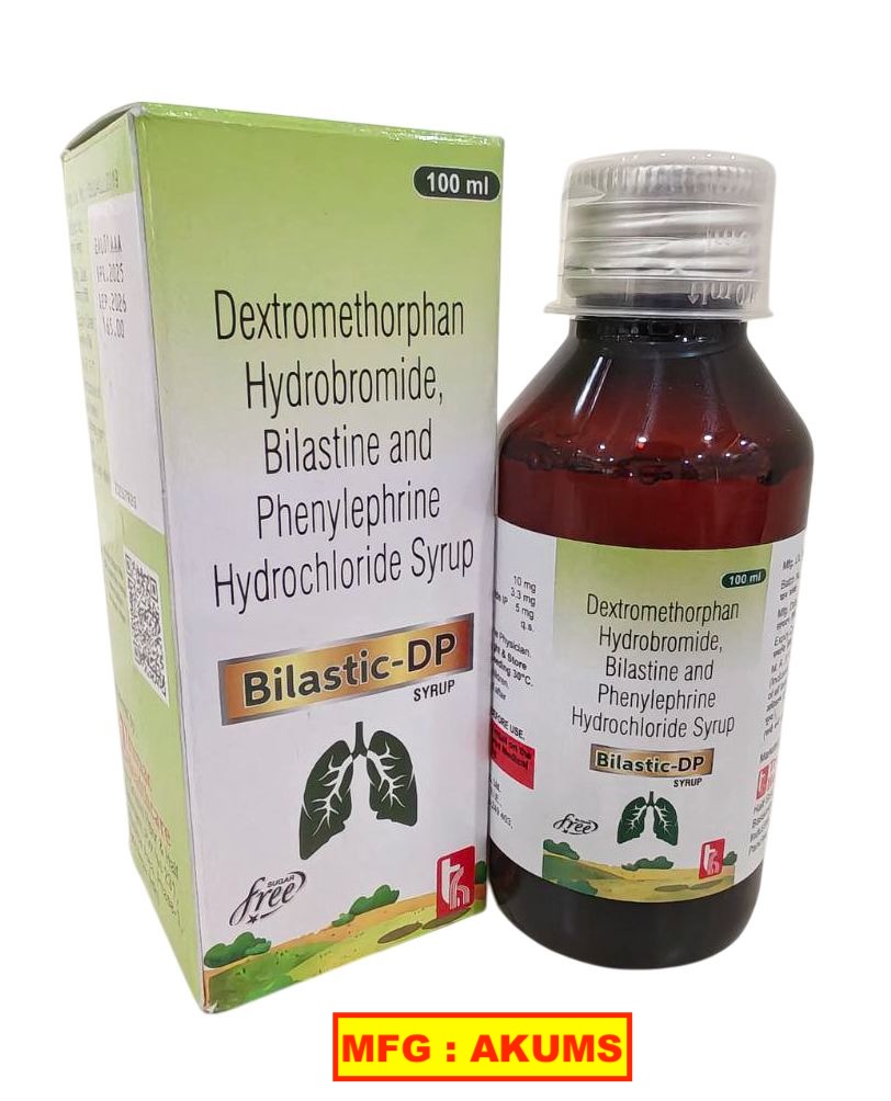Bilastic-DP Syrup (Akums) — Dextromethorphan Hydrobromide 10 mg + Bilastine 3.3 mg per dose from Trumac Healthcare PCD Pharma Franchise India