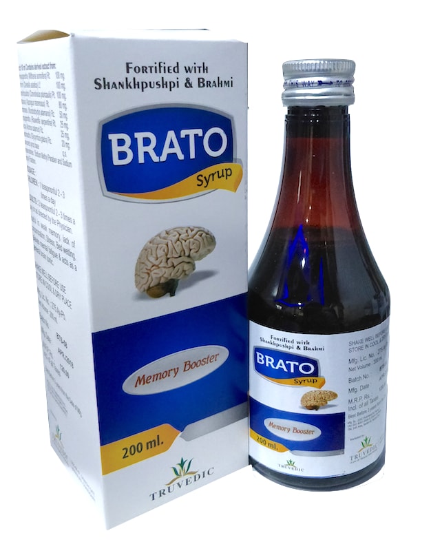 Brato Brain Tonic Syrup — Shankhpushpi-based Ayurvedic Brain Tonic Herbal Formula from Trumac Healthcare PCD Pharma Franchise India