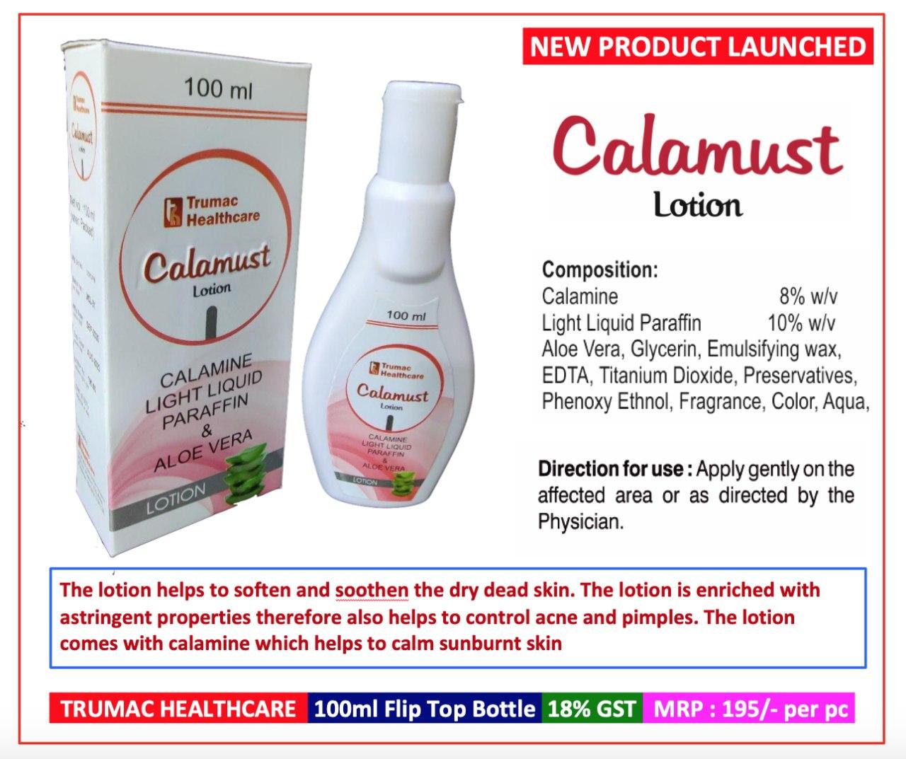 Calamine + Liquid Paraffin + Aloevera Lotion Lotion — manufactured by Trumac Healthcare