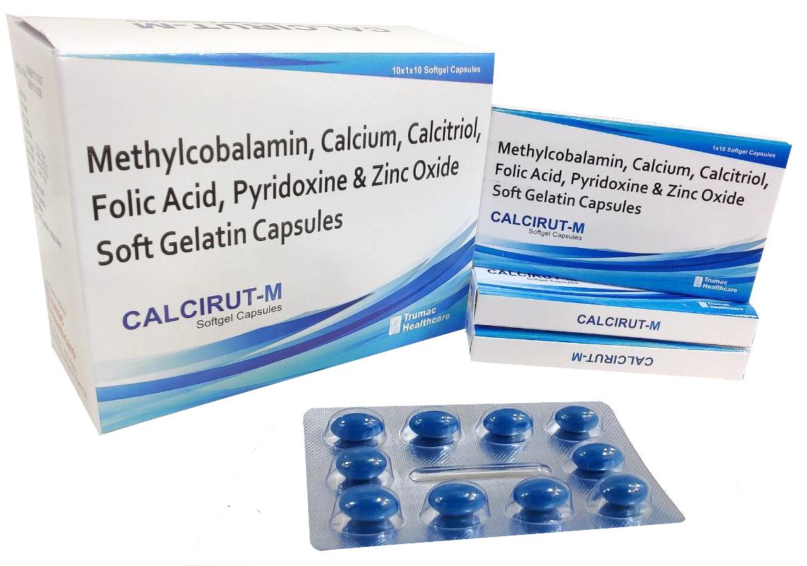 Calcirut-M Soft Gel — Calcium Carbonate 625 mg (eq. to elemental Calcium 250 mg) + Multi-Mineral from Trumac Healthcare PCD Pharma Franchise India