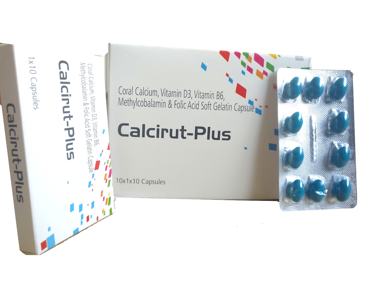 Calcirut Plus Soft Gel — Coral Calcium 225 mg + Vitamin D3 200 IU + Vitamin B6 from Trumac Healthcare PCD Pharma Franchise India