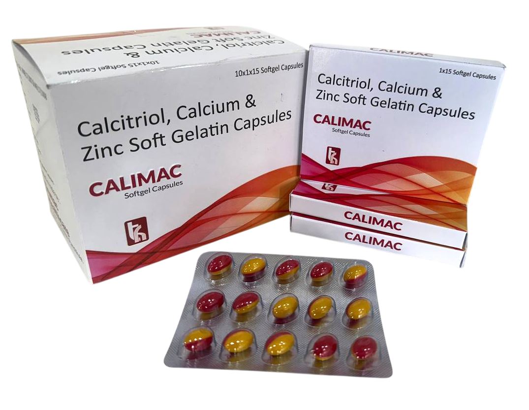 Calimac Soft Gel Capsule — Calcitriol 0.25 mcg + Calcium Carbonate 500 mg + Multi-Mineral from Trumac Healthcare PCD Pharma Franchise India