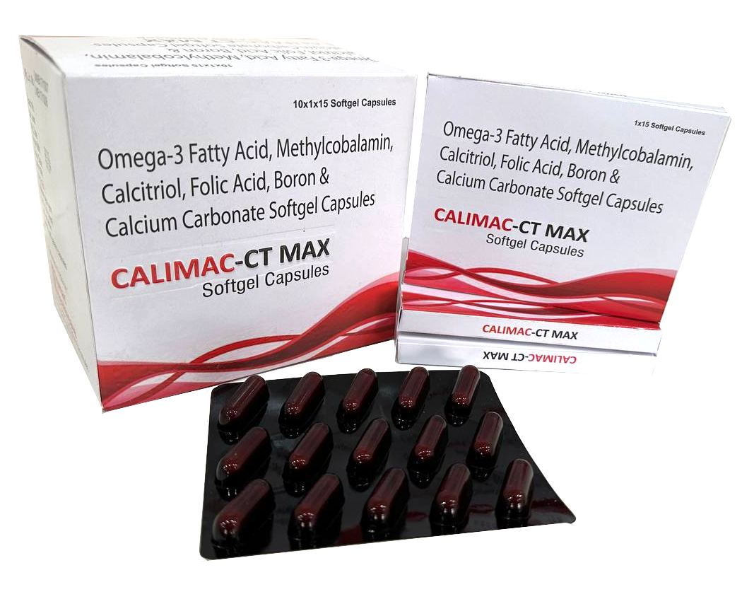 Calimac-CT Max Capsule — Calcitriol 0.25 mcg + Fish Oil (Omega-3 Acid) DHA 120 mg from Trumac Healthcare PCD Pharma Franchise India