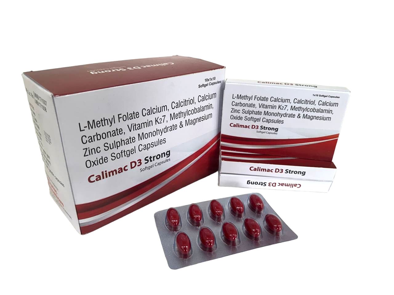 Calimac-D3 Strong Capsule — Calcitriol 0.25 mcg + Calcium Carbonate 1250 mg + Zinc from Trumac Healthcare PCD Pharma Franchise India