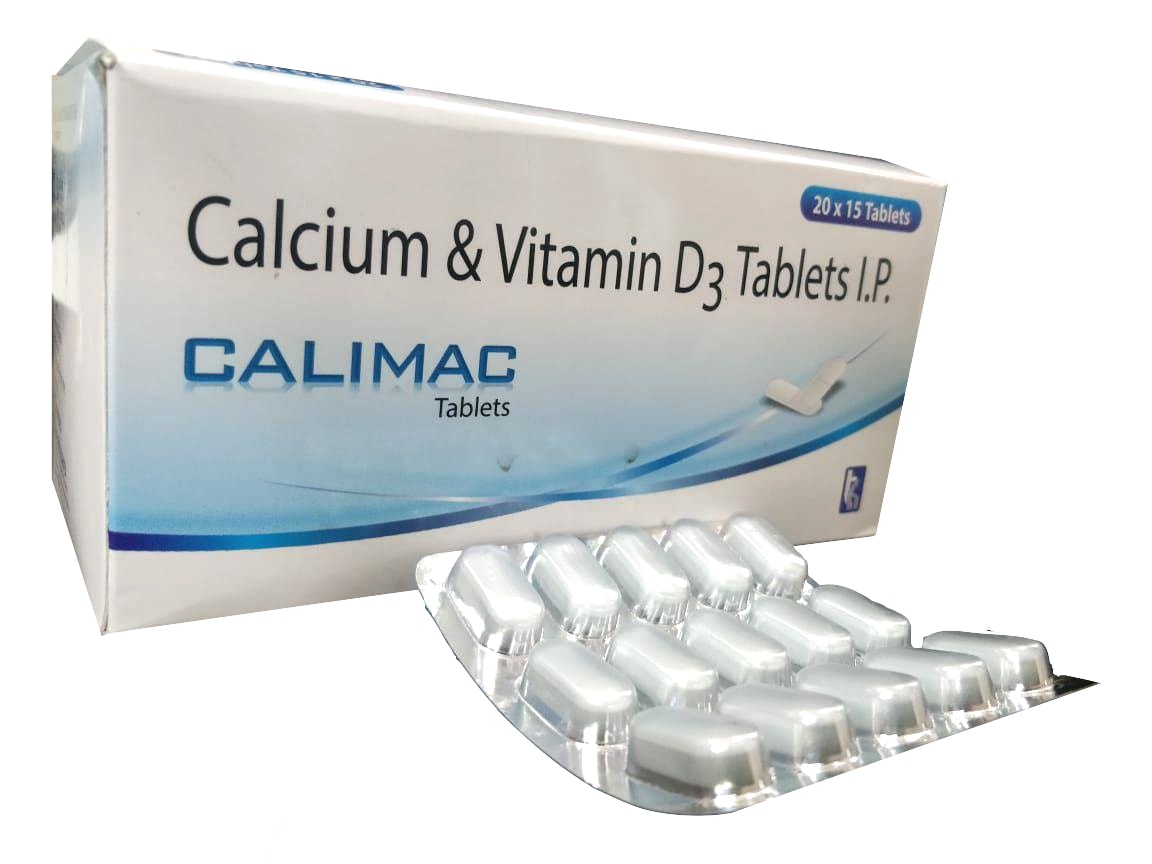 Calimac Tablet — Calcium Carbonate 1250 mg (Equivalent to Elemental Calcium 500 mg) from Trumac Healthcare PCD Pharma Franchise India