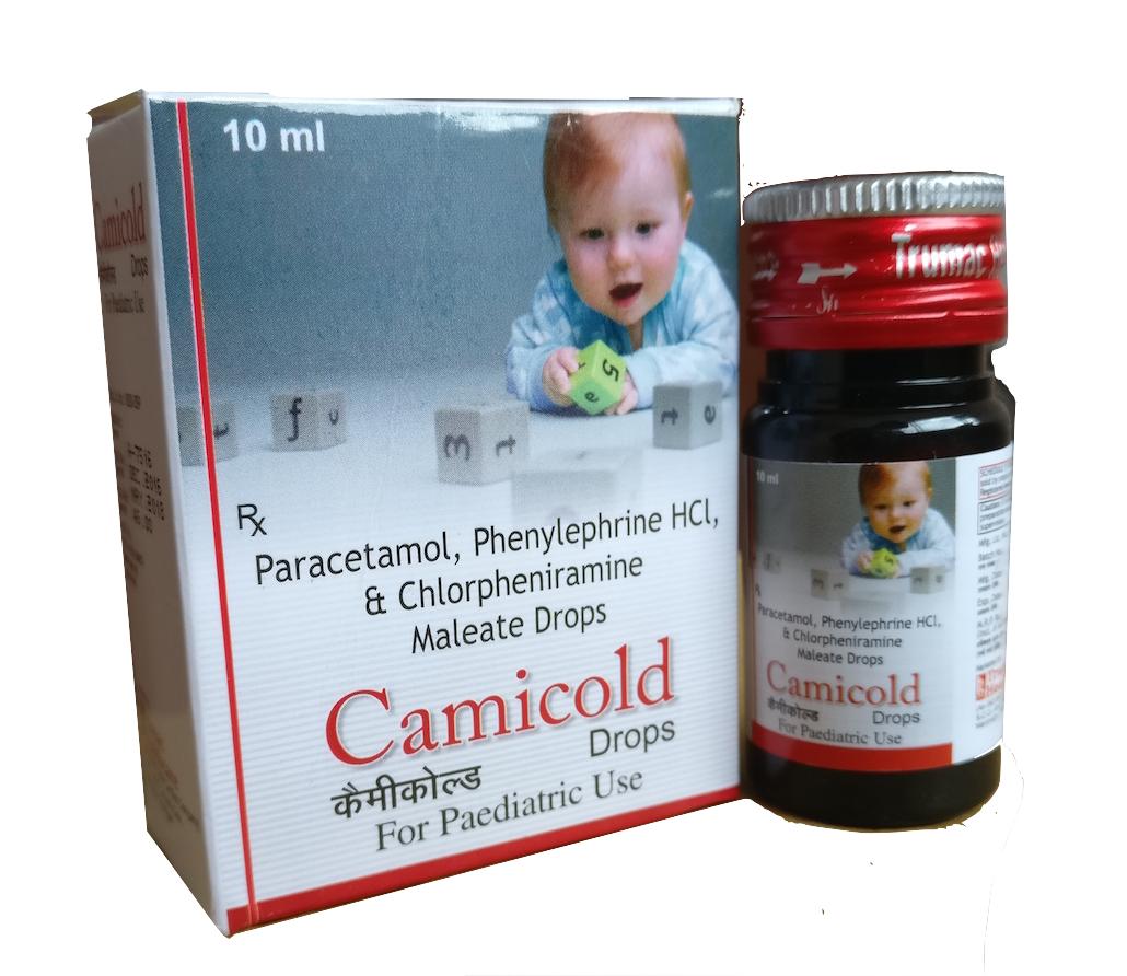 Camicold Drops — Paracetamol 125 mg + Phenylephrine 2.5 mg + CPM 1 mg per ml from Trumac Healthcare PCD Pharma Franchise India