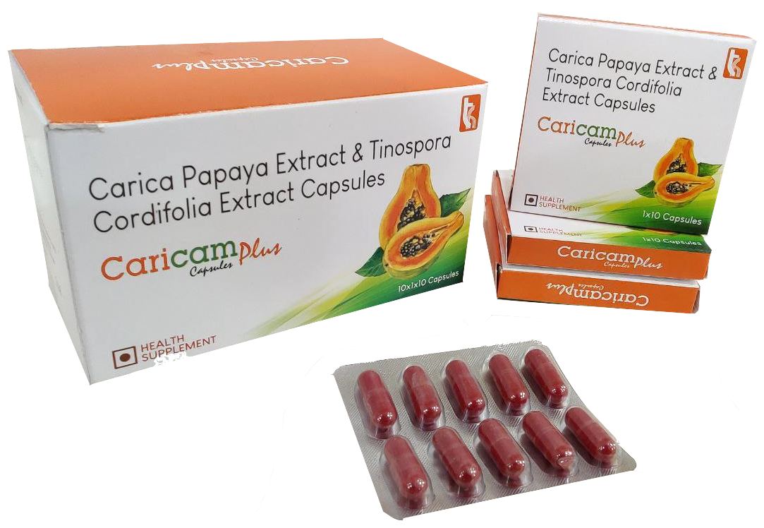 Carica Papaya Extract 350 mg + Tinospora Cordifolia Extract 150 mg Capsules Capsule — manufactured by Trumac Healthcare