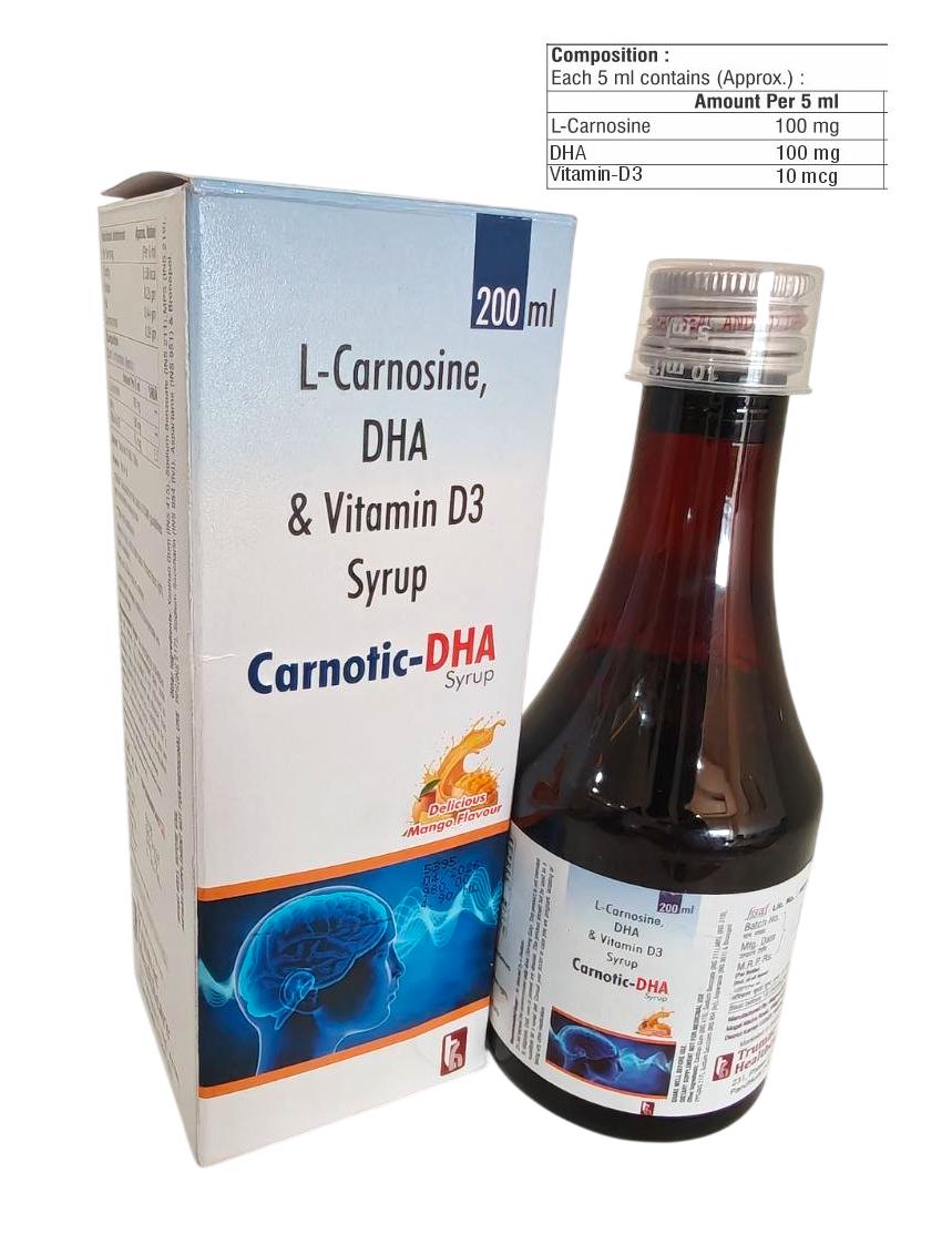 L-Carnosine 100 mg + DHA 100 mg + Vit D3 10 mcg (Per 5 ml) Tablet — manufactured by Trumac Healthcare