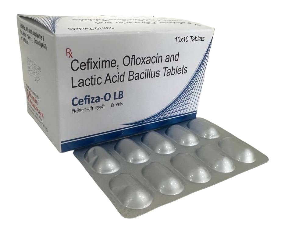 Cefixime Trihydrate 200 mg + Ofloxacin 200 mg + Lactic Acid Bacillus 60 Million Spores Tablet — manufactured by Trumac Healthcare