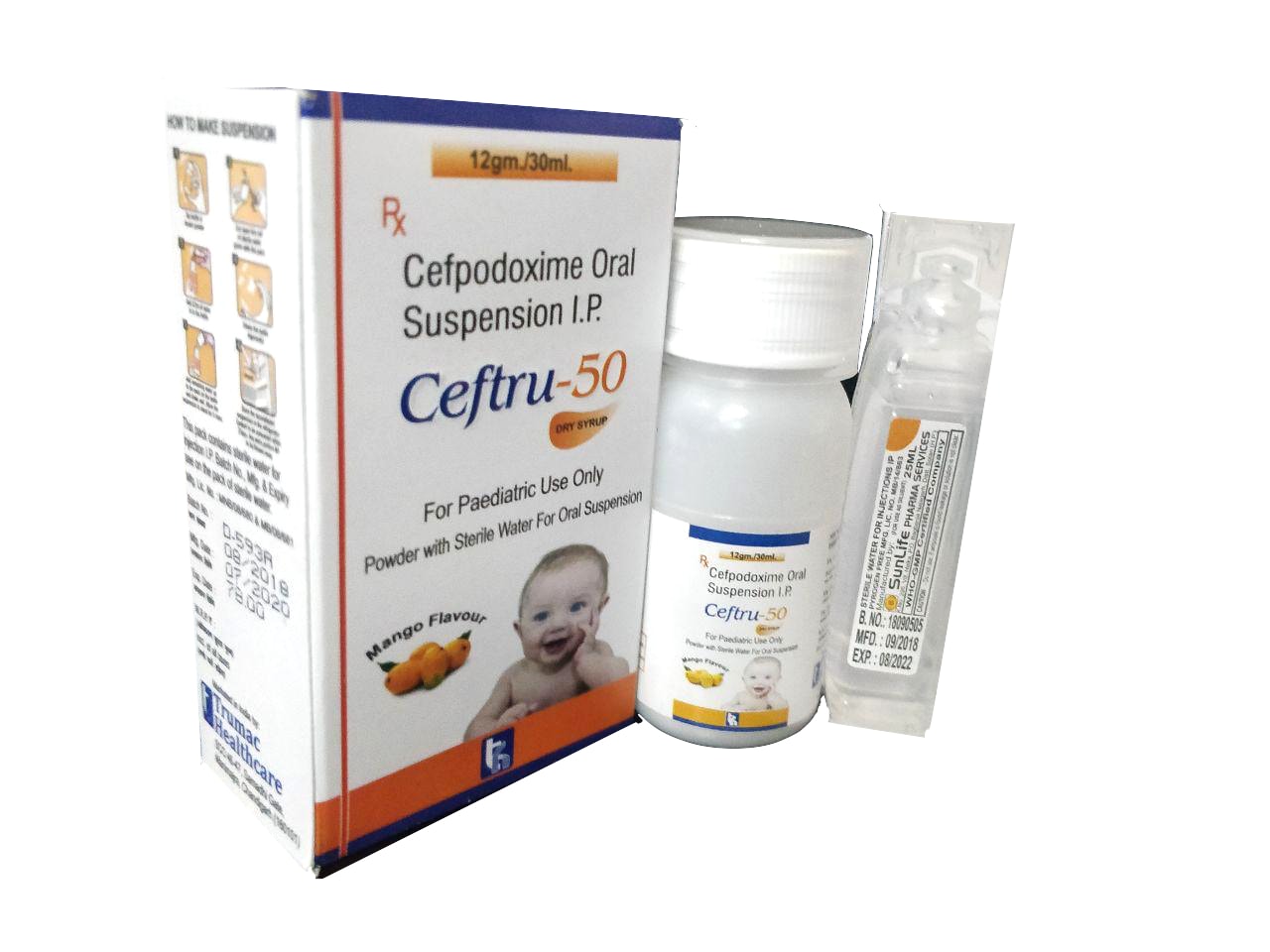 Cefpodoxime Proxetil 50 mg with water Syrup — manufactured by Trumac Healthcare