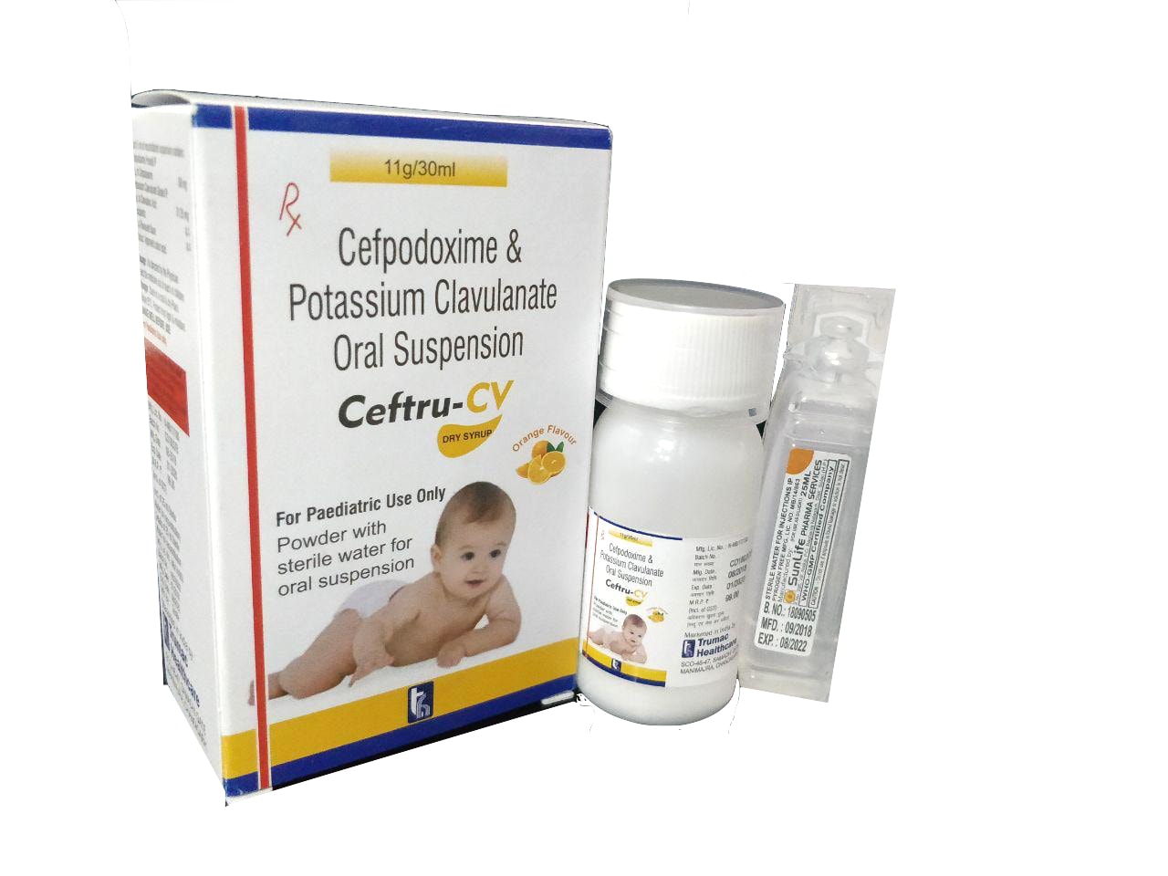 Cefpodoxime 50 mg + Clavulanic Acid 31.25 mg with water Syrup — manufactured by Trumac Healthcare