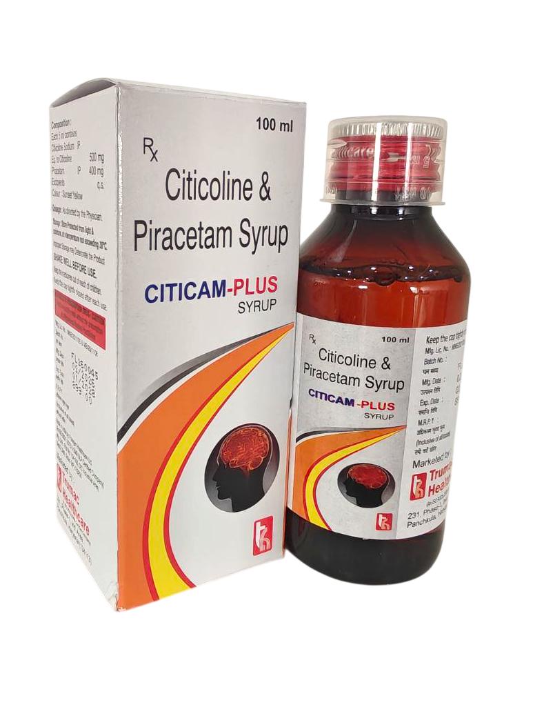 Citicam-Plus Syrup — Citicoline 500 mg + Piracetam 400 mg per 5 ml from Trumac Healthcare PCD Pharma Franchise India
