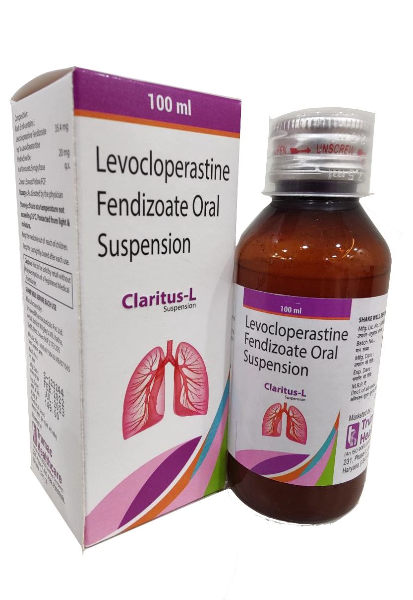 Claritus-L Syrup — Levocloperastine 20 mg / 5 ml (Same as Lupituss) from Trumac Healthcare PCD Pharma Franchise India