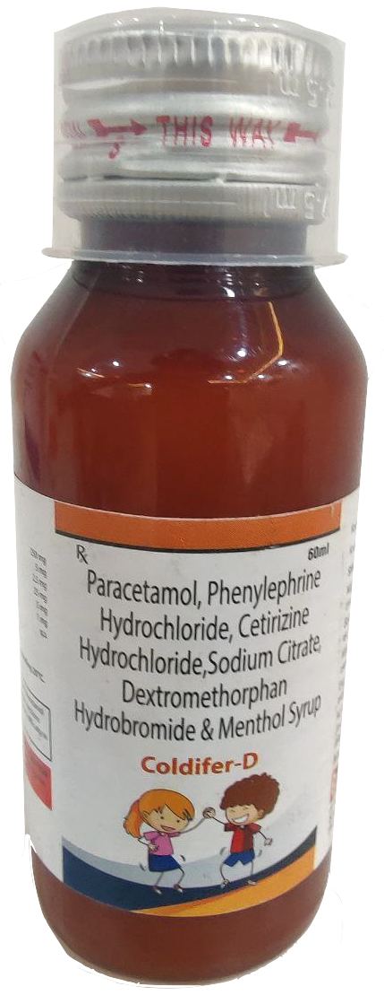Each 5 ml contains: Cetirizine (2.5 mg) + Paracetamol (250 mg) + Phenylephrine (5 mg) + Sodium Citrate 25 mg + Dextromethorphan 5 mg + Menthol 1 mg Suspension — manufactured by Trumac Healthcare