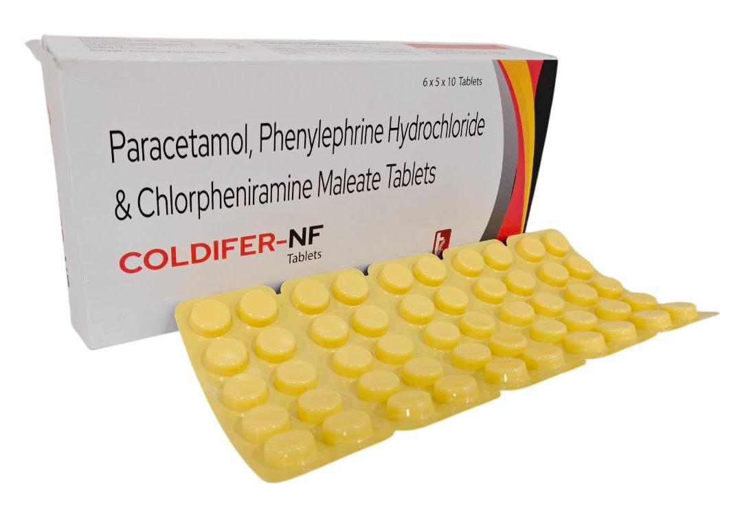 Coldifer-NF Tablet — Paracetamol 325 mg + Phenylephrine HCl 5 mg + CPM 4 mg from Trumac Healthcare PCD Pharma Franchise India