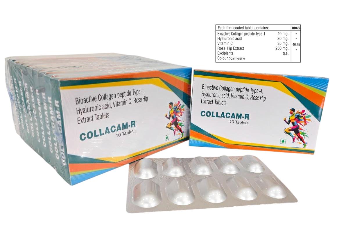Collacam-R Tablet — Bioactive Collagen Peptide Type-I 40 mg + Hyaluronic Acid from Trumac Healthcare PCD Pharma Franchise India