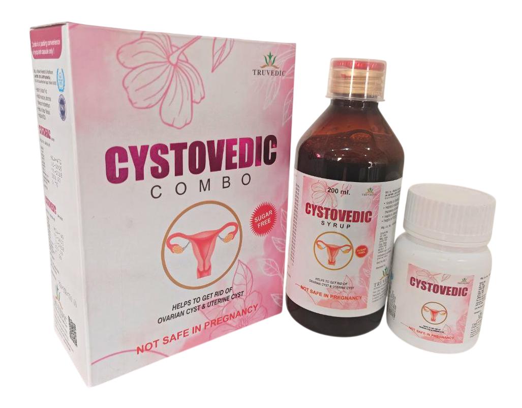 Cystovedic Combo — Ayurvedic Combination — Syrup + Capsules for Leukorrhea from Trumac Healthcare PCD Pharma Franchise India