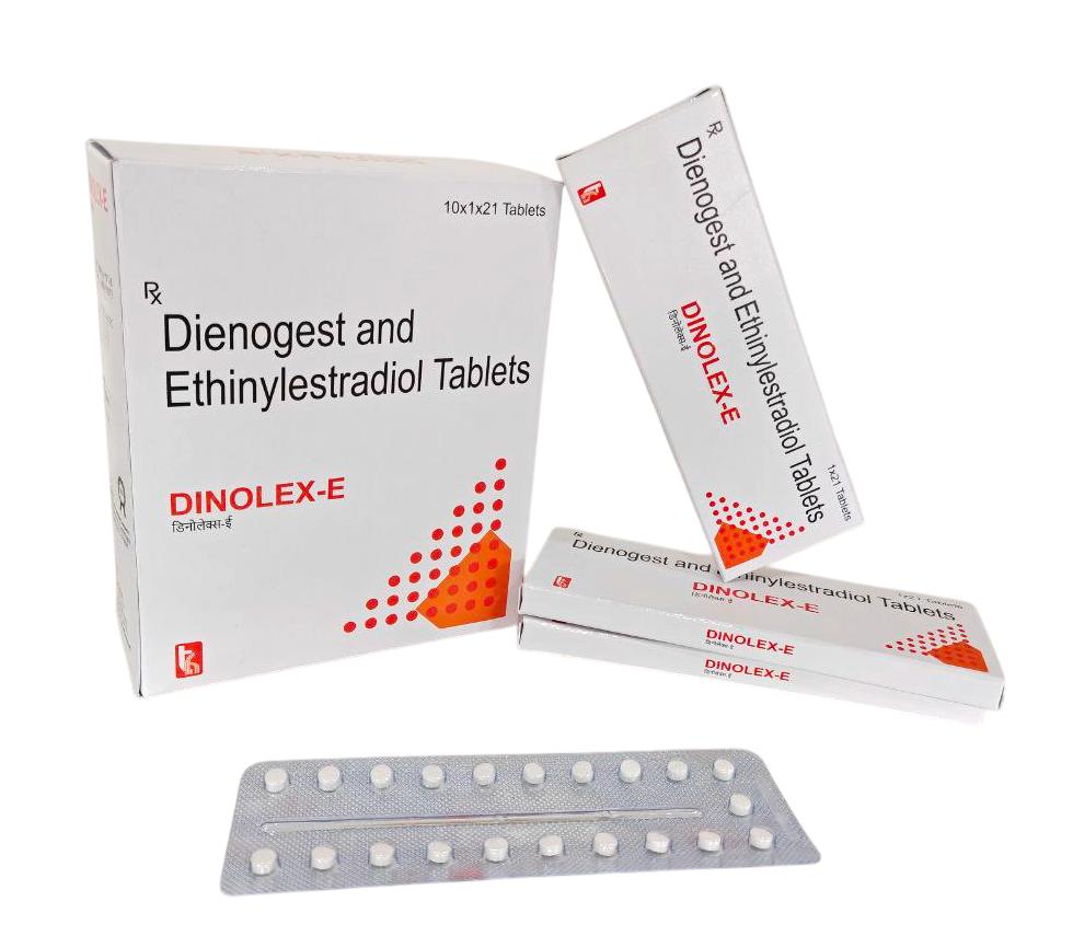 Dinolex-E Tablet — Ethinyl Estradiol 30 mcg + Dienogest 2 mg from Trumac Healthcare PCD Pharma Franchise India