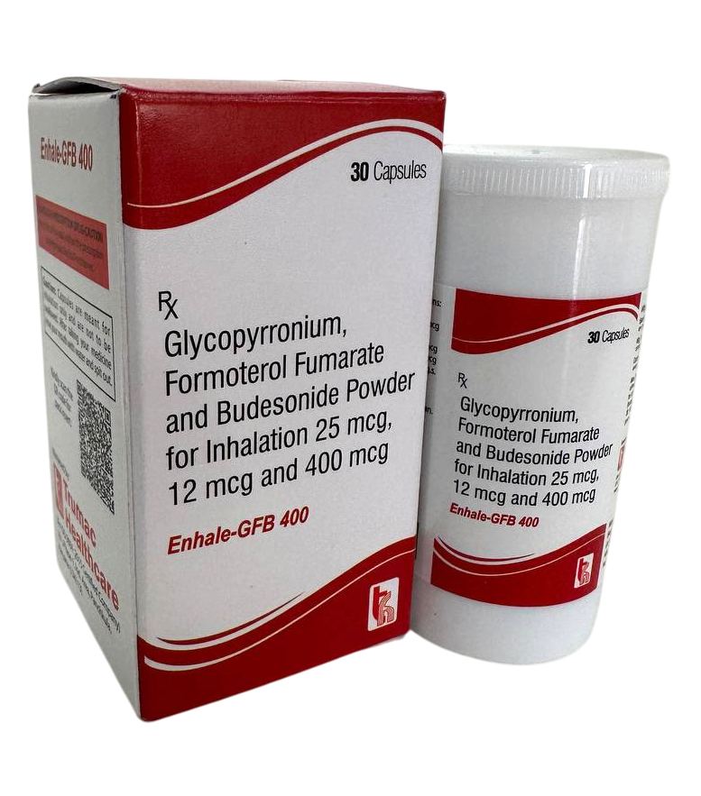 Glycopyrrolate (25 mcg) + Formoterol (12 mcg) + Budesonide (400 mcg) Rotacap — manufactured by Trumac Healthcare