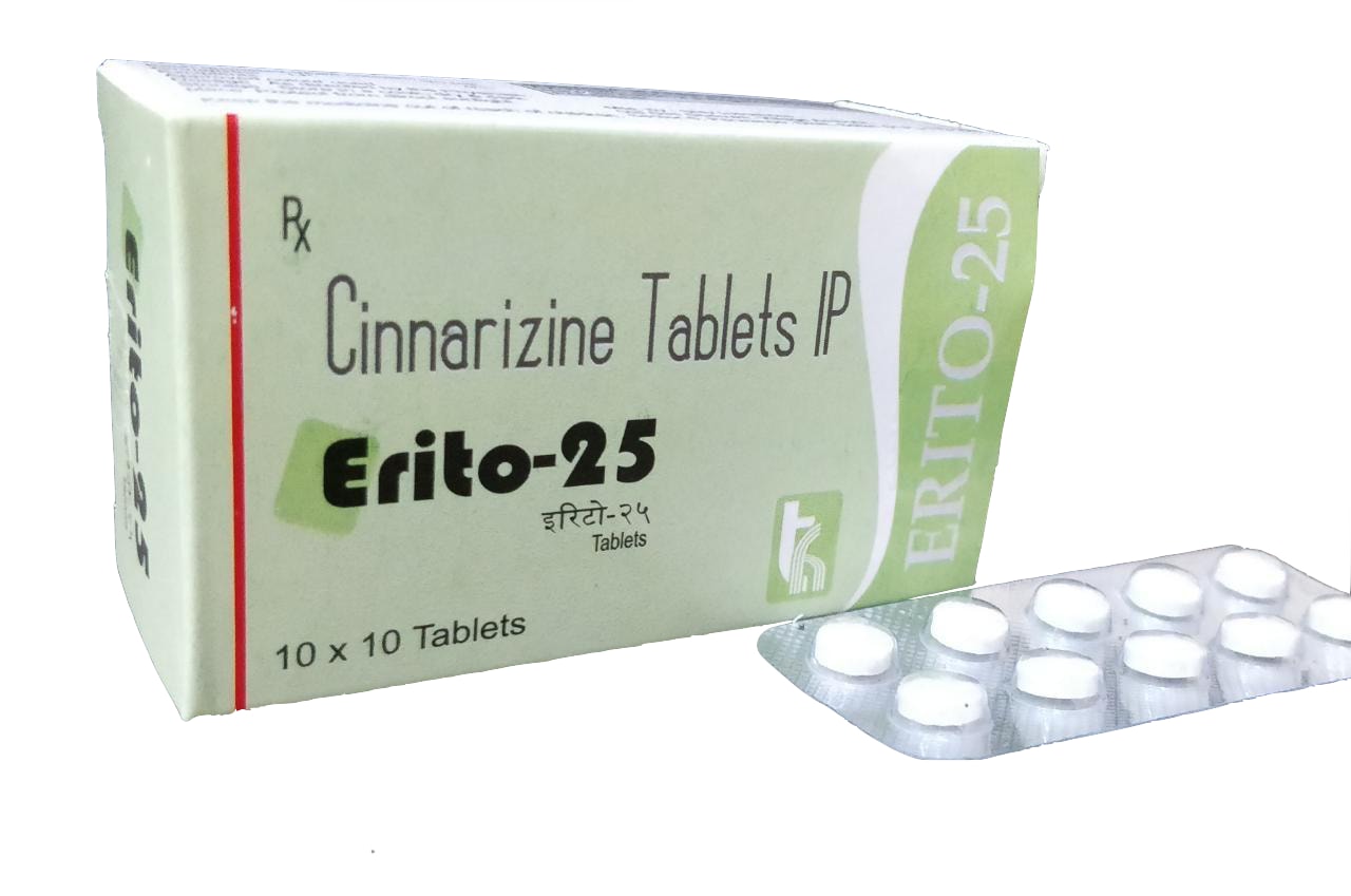 Erito-25 Tablet — Cinnarizine 25 mg from Trumac Healthcare PCD Pharma Franchise India