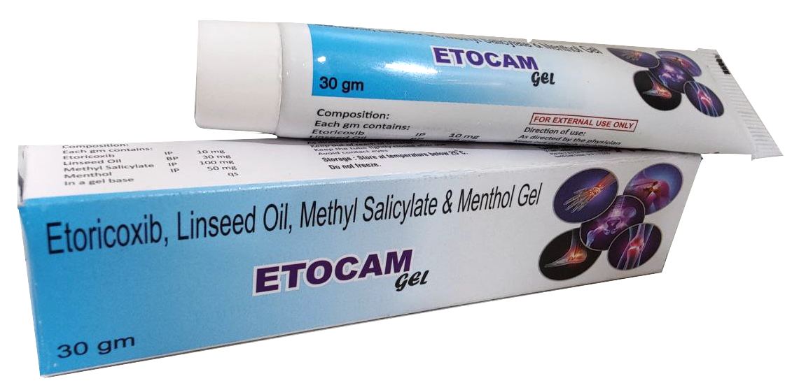 Etocam Gel — Etoricoxib 10 mg + Linseed Oil 30 mg + Menthol from Trumac Healthcare PCD Pharma Franchise India