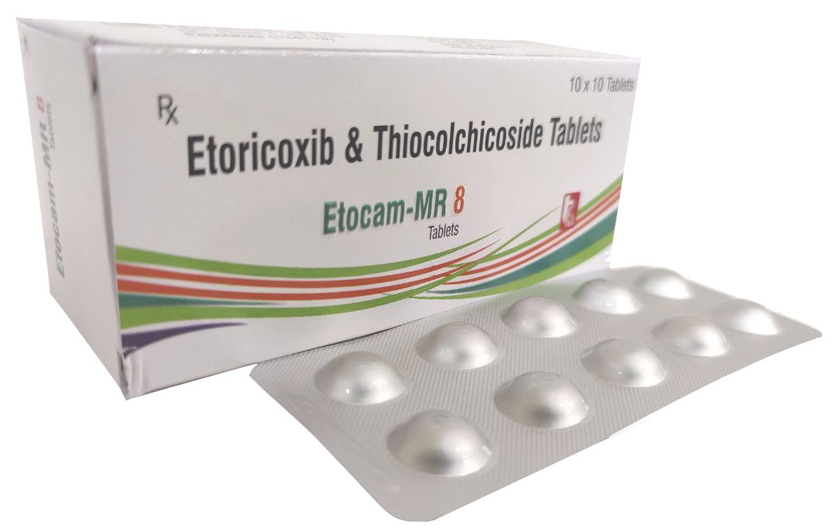 Etocam-MR 8 Tablet — Etoricoxib 60 mg + Thiocolchicoside 8 mg from Trumac Healthcare PCD Pharma Franchise India