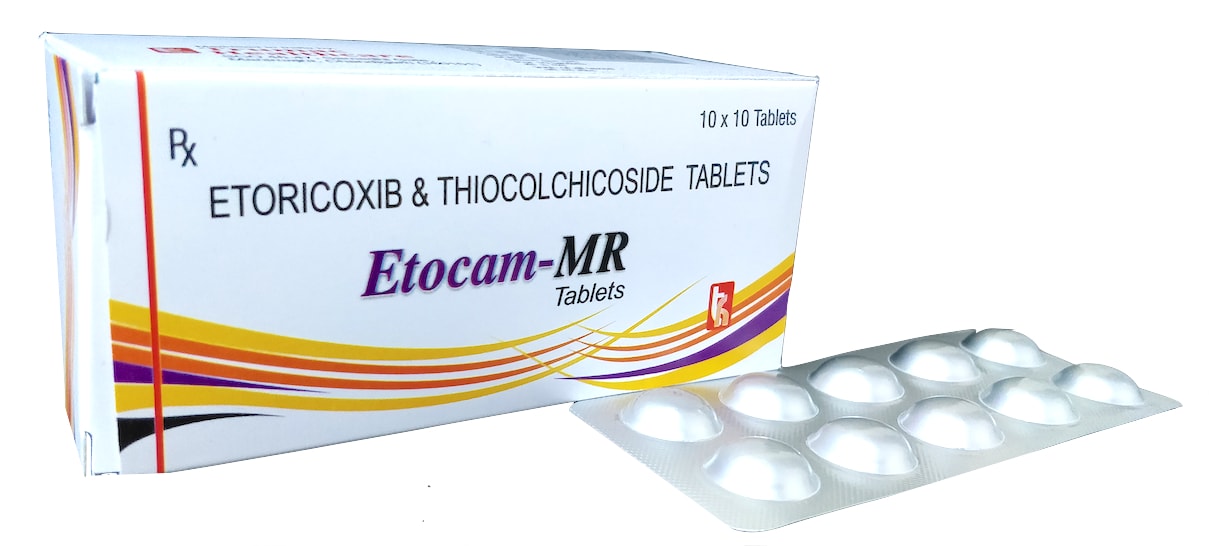 Etocam-MR 4 Tablet — Etoricoxib 60 mg + Thiocolchicoside 4 mg from Trumac Healthcare PCD Pharma Franchise India