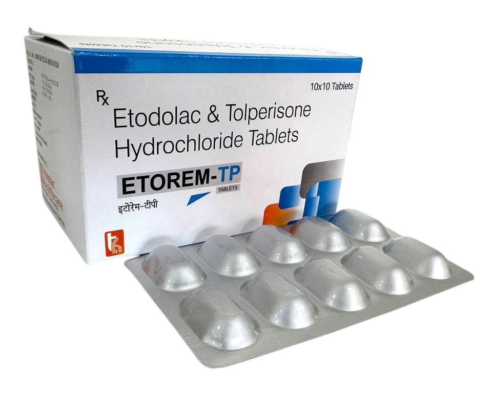 Etorem-TP Tablet — Etodolac 400 mg + Tolperisone 150 mg from Trumac Healthcare PCD Pharma Franchise India