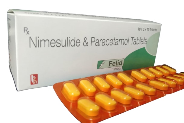 Felid Tablet — Nimesulide 100 mg + Paracetamol 325 mg from Trumac Healthcare PCD Pharma Franchise India