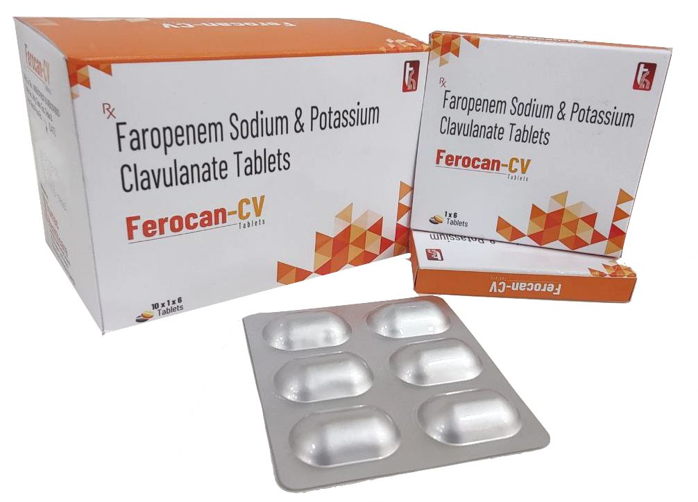 Ferocan-CV Tablet — Faropenem 200 mg + Clavulanic Acid 125 mg from Trumac Healthcare PCD Pharma Franchise India