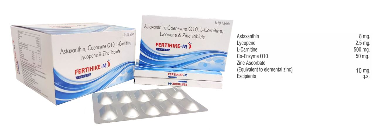 Coenzyme Q10 50 mg + L-Carnitine 500 mg + Lycopene 2.5 mg + Astaxanthin 8 mg + Zinc 10 mg (Male Infertility) Tablet — manufactured by Trumac Healthcare