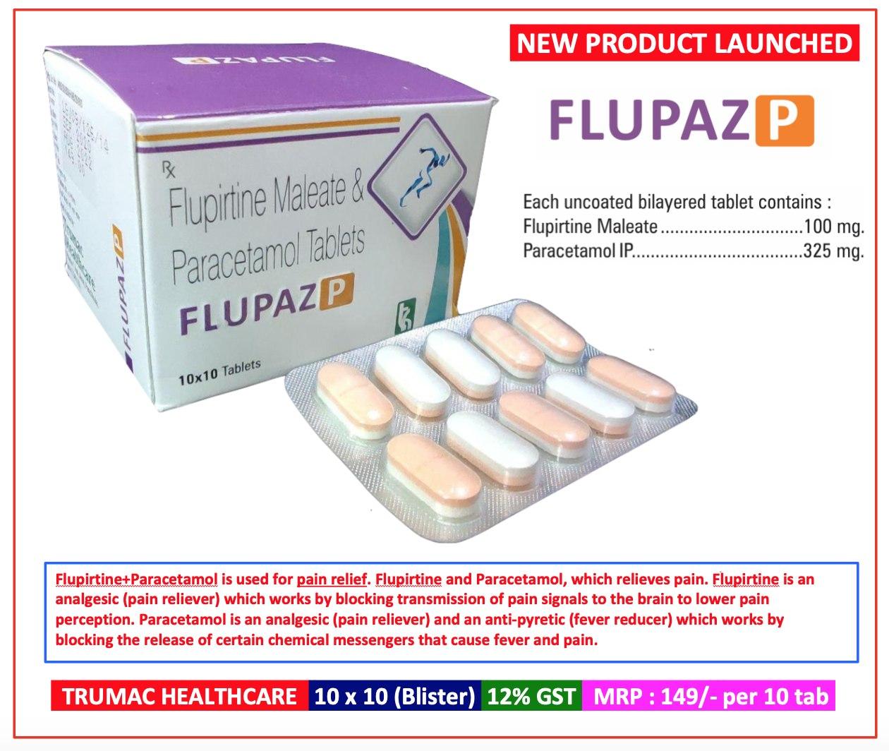 Flupirtine 100 mg + Paracetamol 325 mg (Bilayer Tab) Tablet — manufactured by Trumac Healthcare
