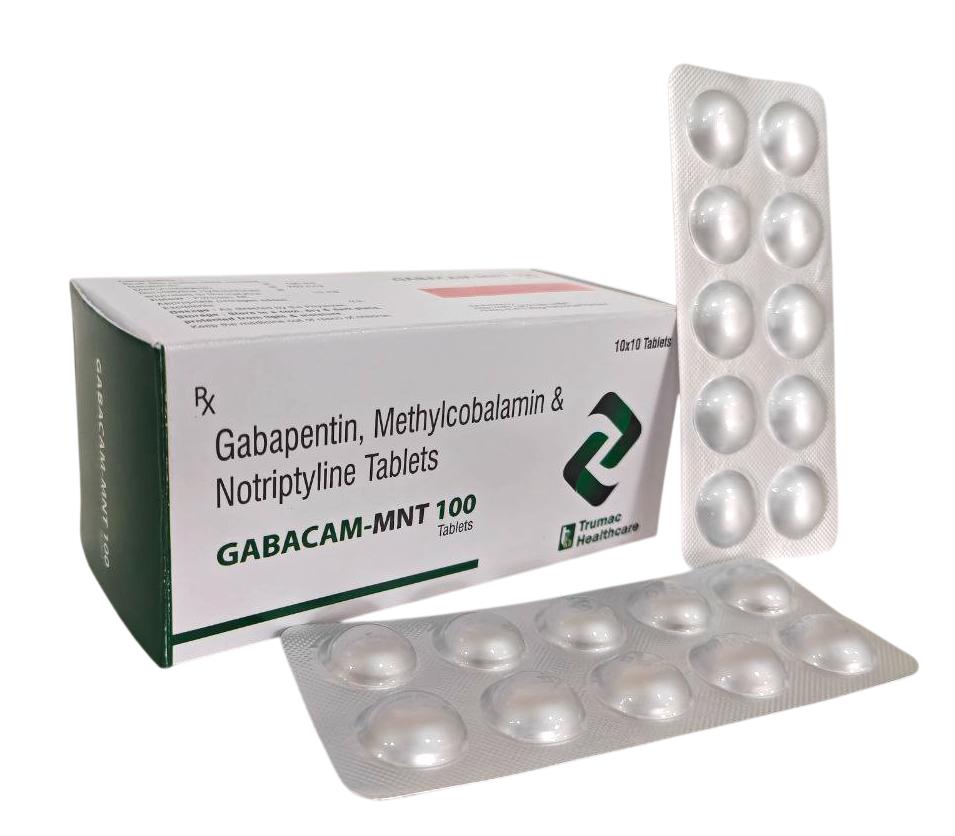 Gabacam-MNT 100 Tablet — Gabapentin 100 mg + Nortriptyline 10 mg + Mecobalamin 1500 mcg from Trumac Healthcare PCD Pharma Franchise India