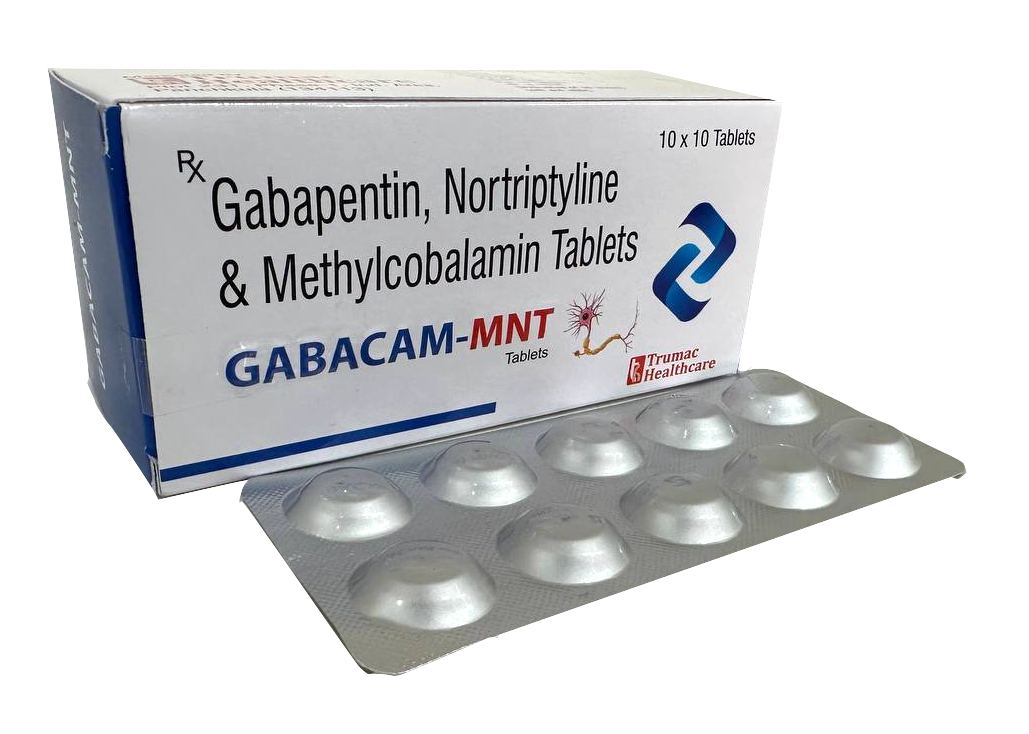 Gabacam-MNT Tablet — Gabapentin 300 mg + Nortriptyline 10 mg + Mecobalamin 1500 mcg from Trumac Healthcare PCD Pharma Franchise India