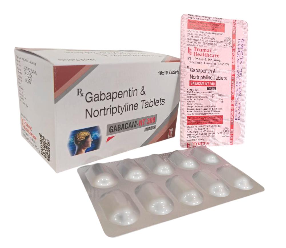 Gabacam-NT 300 Tablet — Gabapentin 300 mg + Nortriptyline 10 mg from Trumac Healthcare PCD Pharma Franchise India