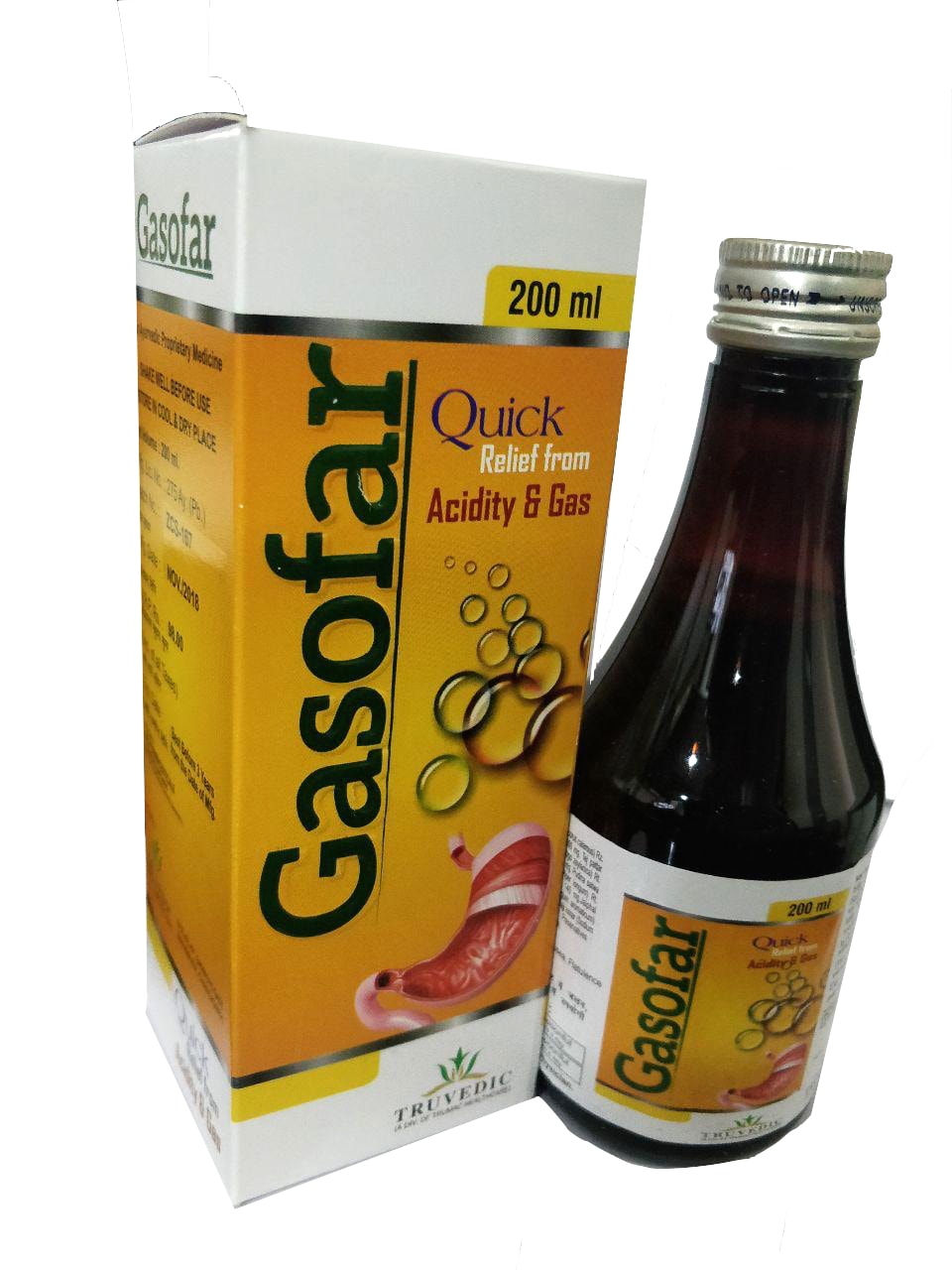 Gasofar Syrup — Herbal Antacid Blend (Sauf, Ajwain, Sonth, Mint) from Trumac Healthcare PCD Pharma Franchise India