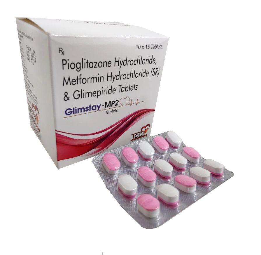 Glimstay-MP2 SR Tablet — Glimepiride 2 mg + Metformin 500 mg + Pioglitazone 15 mg (SR) from Trumac Healthcare PCD Pharma Franchise India