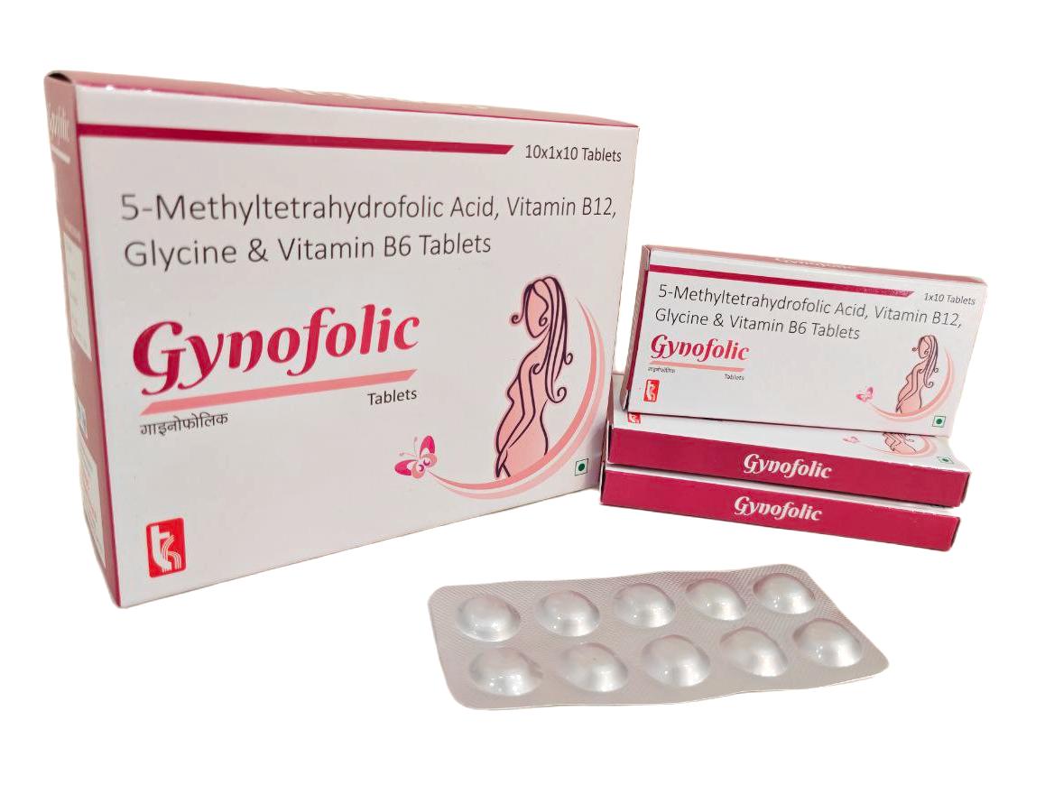 Gynofolic Tablet — L-5-Methyltetrahydrofolic Acid 527.25 mcg + Vitamins + Myo-Inositol from Trumac Healthcare PCD Pharma Franchise India