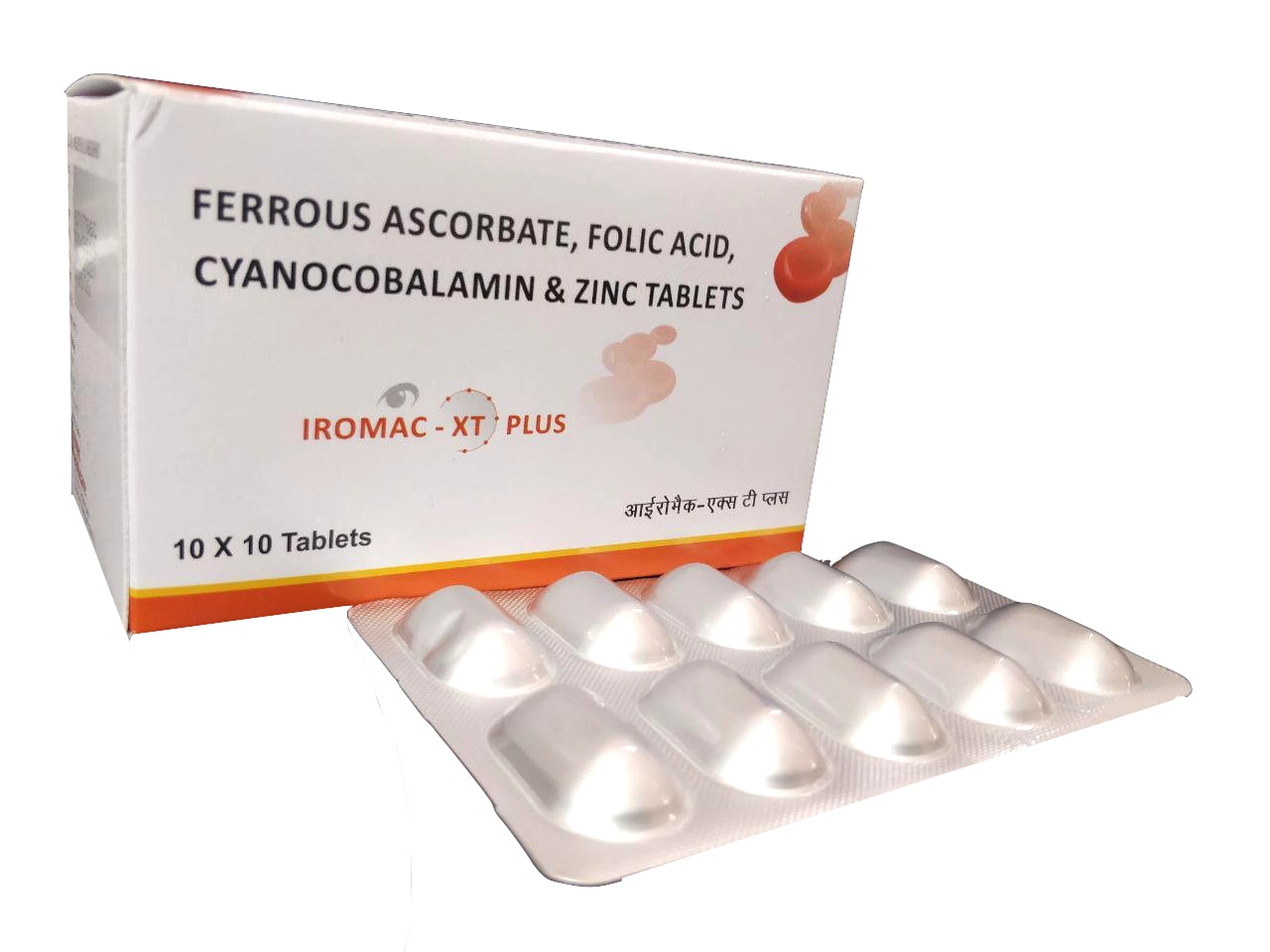 Iromac-XT Plus Tablet — Ferrous Ascorbate 100 mg + Folic Acid 1.1 mg + Mecobalamin + Zinc from Trumac Healthcare PCD Pharma Franchise India
