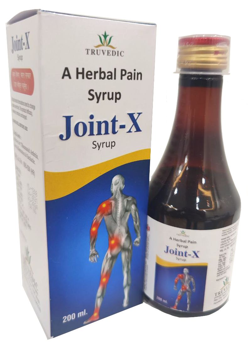 Sonth 100 mg + Ashwagandha 200 mg + Salai Guggal 200 mg + Guggul 200 mg + Punarnava 200 mg + Aloe Vera 100 mg + Nishoth 100 mg + Nirgundi 100 mg + Lahsun 100 mg + Khurasani Ajwain 100 mg + Shilajit 100 mg Syrup — manufactured by Trumac Healthcare