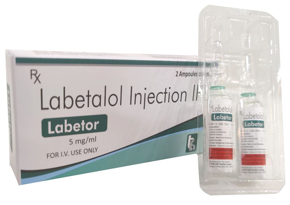 Each ml contains : Labetalol 5 mg (4 ml Ampoule) Injection — manufactured by Trumac Healthcare