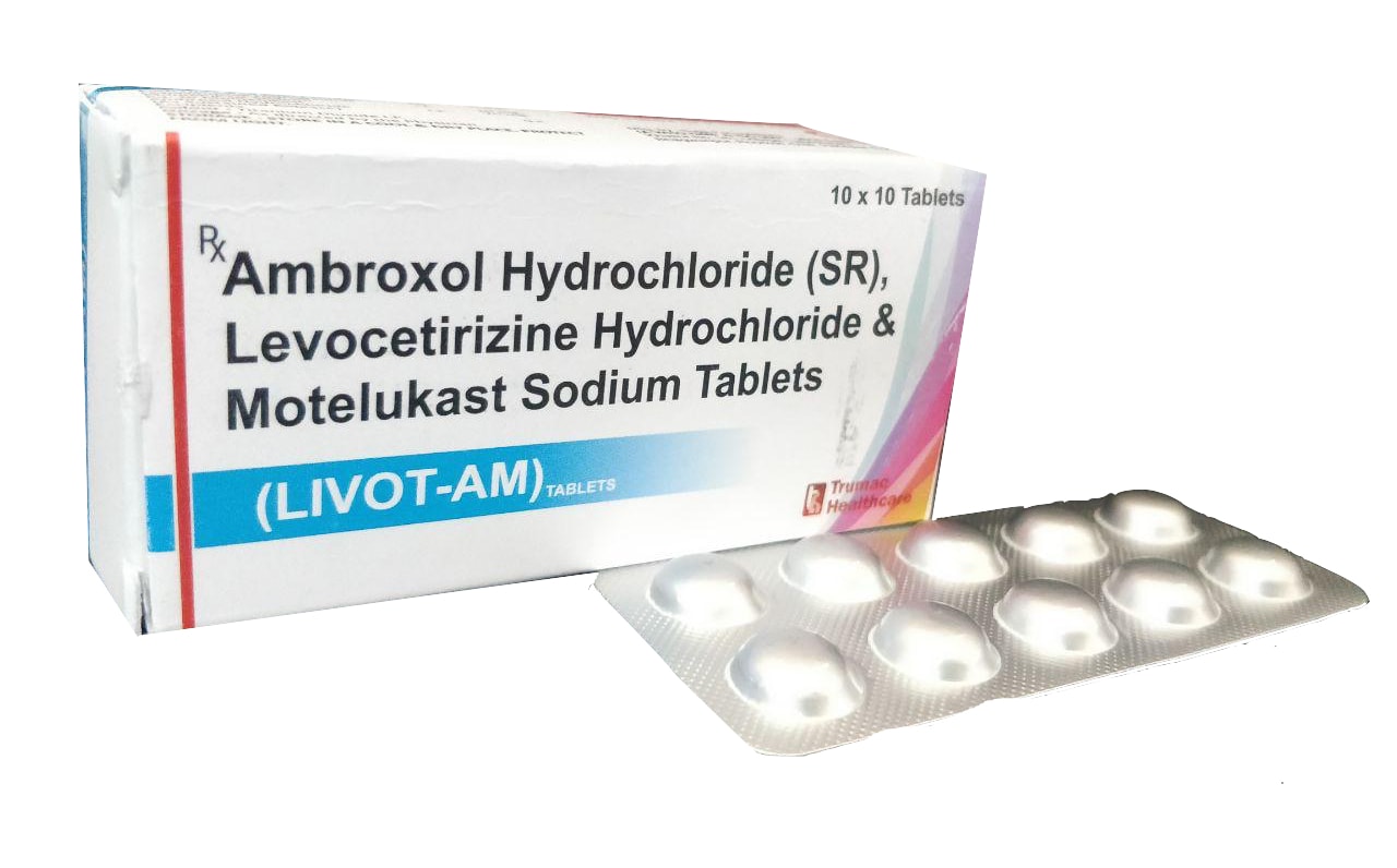 Livot-AM Tablet — Montelukast 10 mg + Levocetirizine 5 mg + Ambroxol 75 mg from Trumac Healthcare PCD Pharma Franchise India