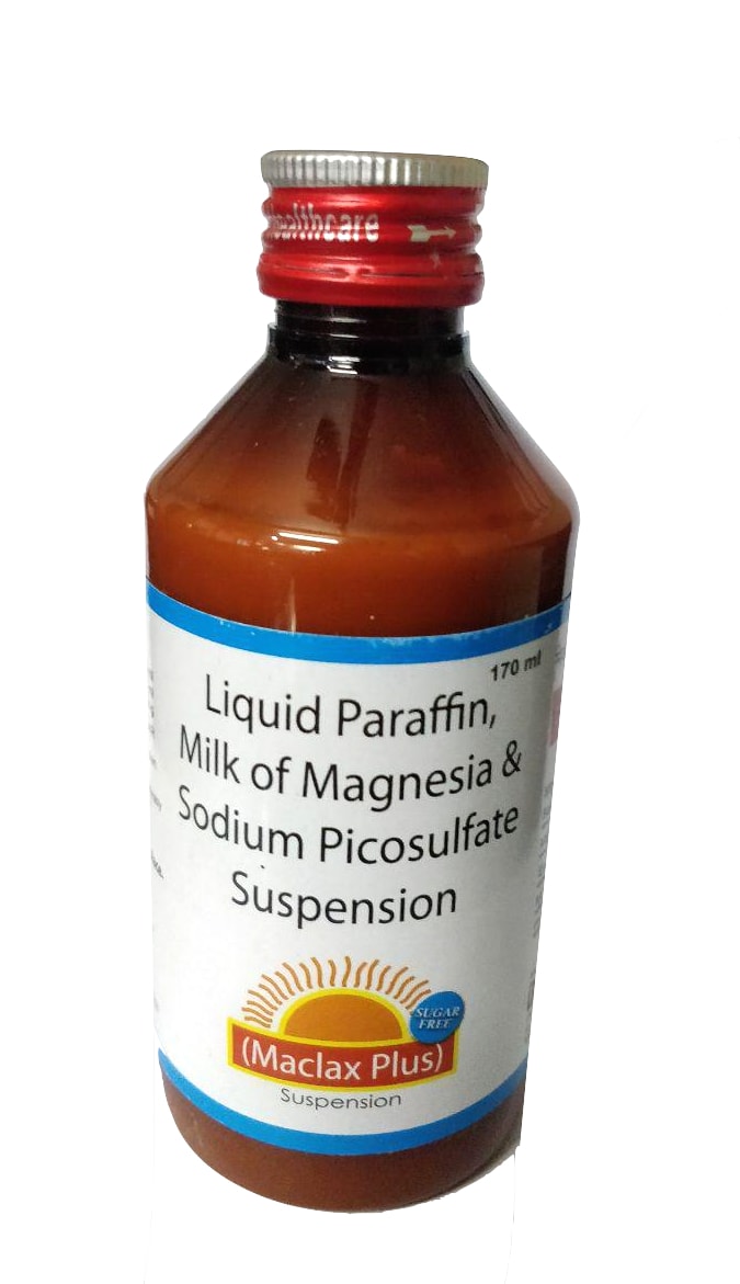 Maclax-Plus Solution — Liquid Paraffin 1.25 mg + Milk of Magnesia 3.75 mg per 5 ml from Trumac Healthcare PCD Pharma Franchise India