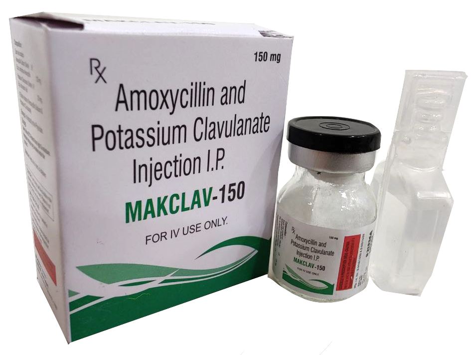 Makclav-150 Injection — Amoxicillin Sodium 125 mg + Clavulanic Acid 25 mg from Trumac Healthcare PCD Pharma Franchise India